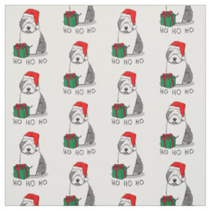 Weihnachten - Alte englische Schafhunde (Grau 1) N Stoff