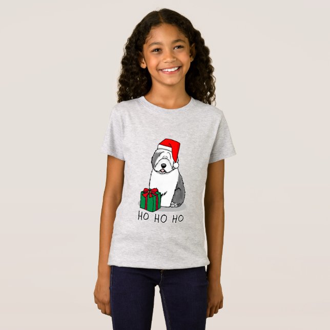 Weihnachten - Alte englische Schafhunde (Grau 1) N T-Shirt (Vorne ganz)