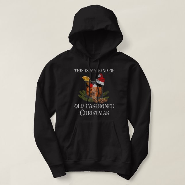 Weihnachten altmodischer Whiskey Bourbon Brandy Co Hoodie (Design vorne)