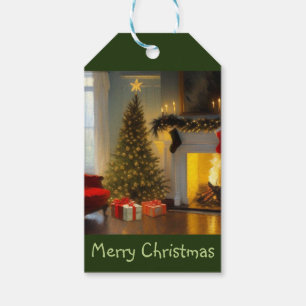 Weihnachten am Feuer Geschenkanhänger