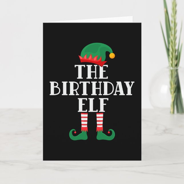 Weihnachten am Geburtstag des Elfs Karte (Vorderseite)