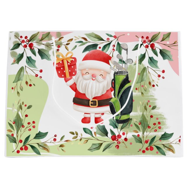 Weihnachten am Golf mit dem Weihnachtsmann Große Geschenktüte (Vorderseite)