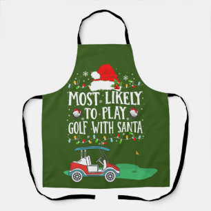 Weihnachten am Golf mit rotem Karren Schürze