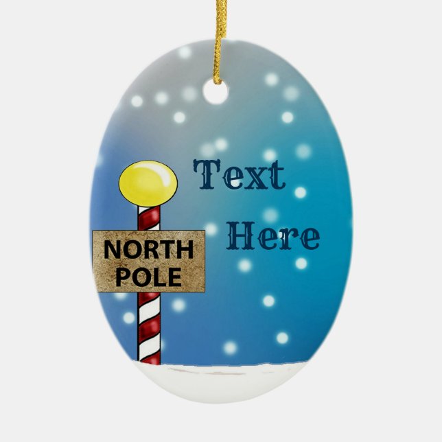 Weihnachten am Nordpol Keramik Ornament (Vorne)