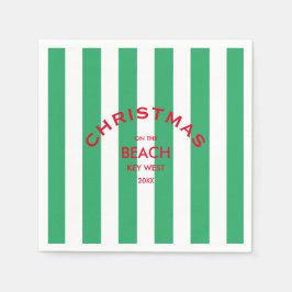 Weihnachten am Strand Custom Green Cabana Streifen Serviette