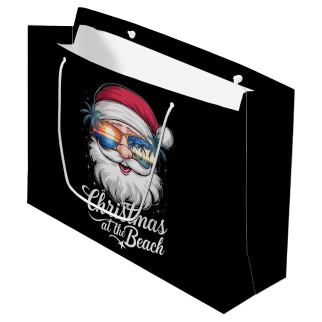 Weihnachten am Strand Hawaiian Sommerurlaub Große Geschenktüte (Vorderseite Schrägansicht)