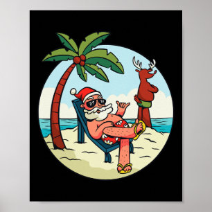 Weihnachten am Strand im Juli Poster