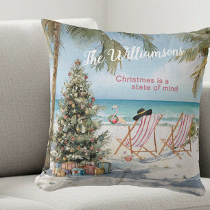 Weihnachten am Strand ist immer noch Weihnachten Kissen