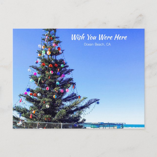 Weihnachten am Strand Postkarte (Vorderseite)