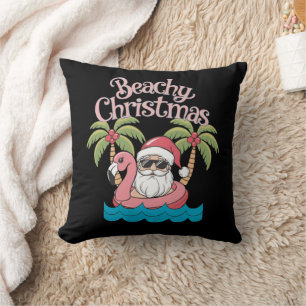Weihnachten am Strand Tropischer Urlaub Santa Beac Kissen