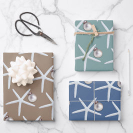 Weihnachten am Strand von Starfish und Ornament Geschenkpapier Set