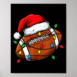 Weihnachten American Football Santa Lustiges Xmas  Poster