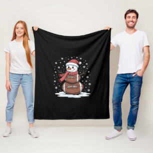 Weihnachten American Football Schneemann Xmas Spor Fleecedecke