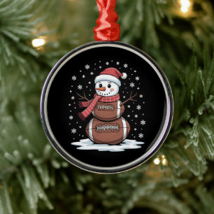 Weihnachten American Football Schneemann Xmas Spor Ornament Aus Metall