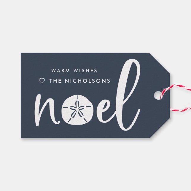 Weihnachten an der Küste Geschenkanhänger (Vorderseite (Horizontal))