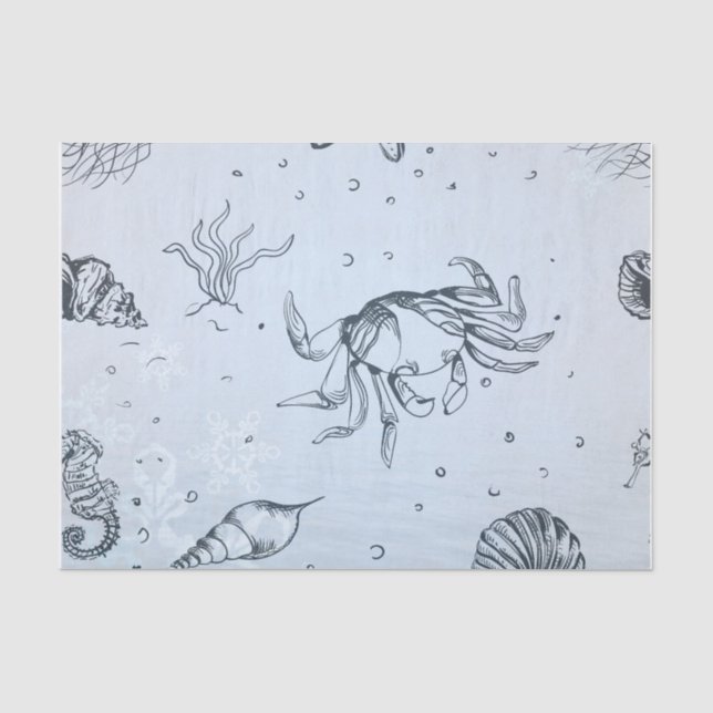 Weihnachten an der Küste Lebewesen Blau Seidenpapier (Vorderseite)
