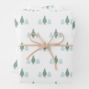 Weihnachten an der Küste Seashell Tree Adirondack  Geschenkpapier Set