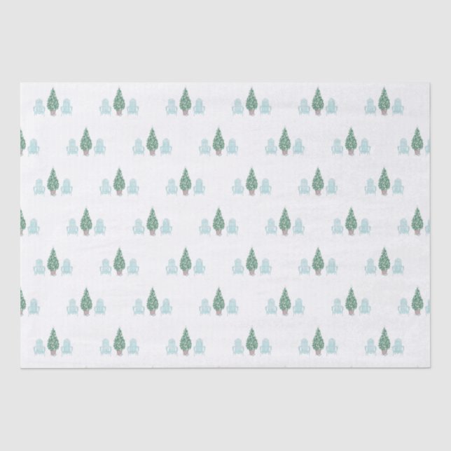 Weihnachten an der Küste Seashell Tree Adirondack  Seidenpapier (Vorderseite)