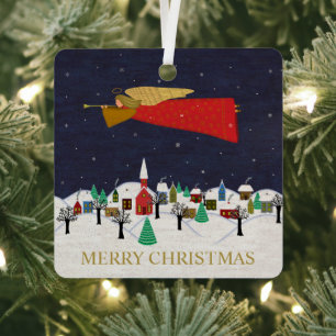 Weihnachten Angel Village Frohe Weihnachten Ornament Aus Metall