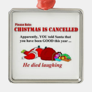 Weihnachten annullierte Sankt starb zu lachen Silbernes Ornament