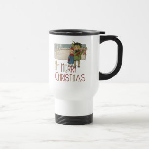 Weihnachten Antik Kinder Illustration 1920 Reisebecher