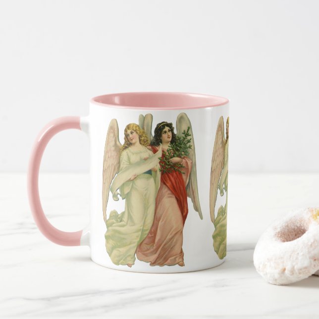 Weihnachten, antiker Viktorianischer Engel Die sch Tasse (Mit Donut)