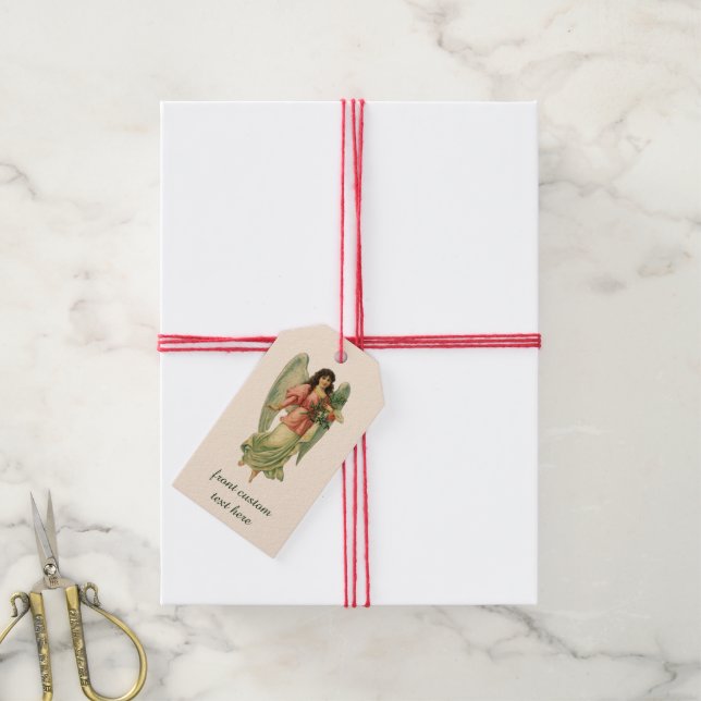 Weihnachten, antiker Viktorianischer Engel Geschenkanhänger (Mit Garn)