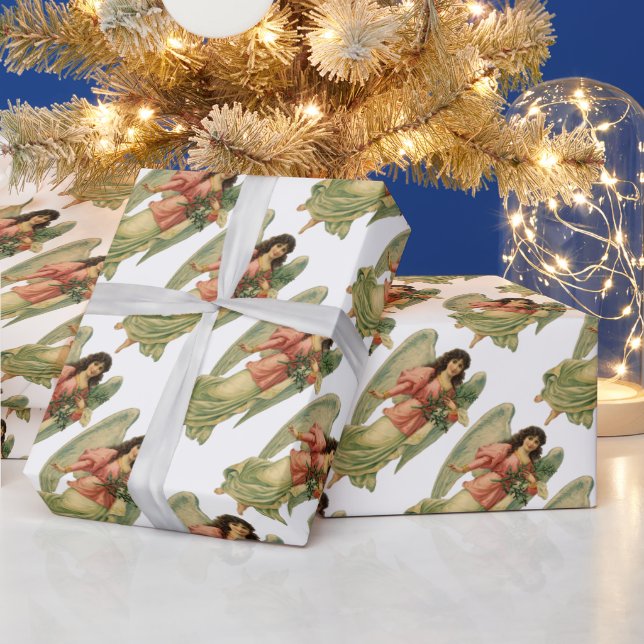 Weihnachten, antiker Viktorianischer Engel Geschenkpapier (Feiertage)