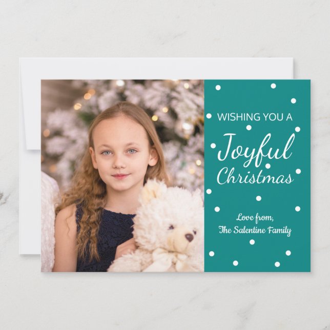 Weihnachten Aquamarin 4-Feiertage-Fotos-Karte (Vorderseite)