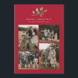 Weihnachten Aquarellblume 4 Foto Magnetkarte<br><div class="desc">Die weihnachtliche Watercolor Floral 4 Foto Magnetic Card bietet eine wunderschöne Aquarell-Illustration der saisonalen Vegetation und Heiligenbeeren,  zusammen mit fünf Fotos.</div>