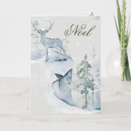 Weihnachten Aquarellblume auf der Klippe Karte