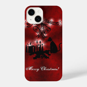Weihnachten Artdeco mit schwarzer Katze iPhone 14 Hülle
