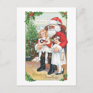 Weihnachten auf altmodische Art, Santa mit Mädchen