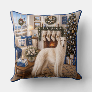 Weihnachten auf Cape Cod ,Borzoi  Kissen