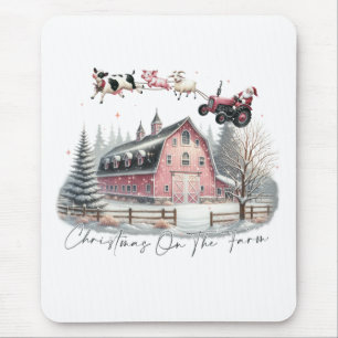 Weihnachten auf dem Bauernhof, frohe Weihnachten Mousepad