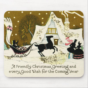 Weihnachten auf dem Lande im viktorianischen Stil Mousepad