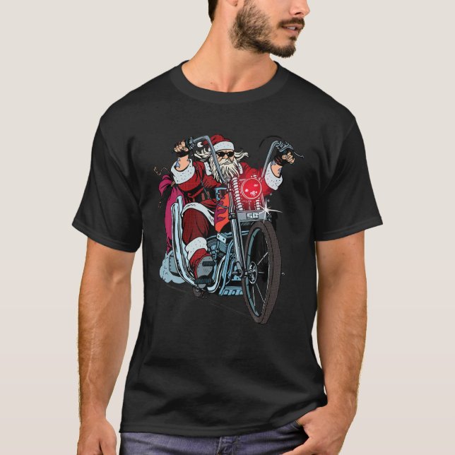 Weihnachten auf dem Motorrad T-Shirt (Vorderseite)