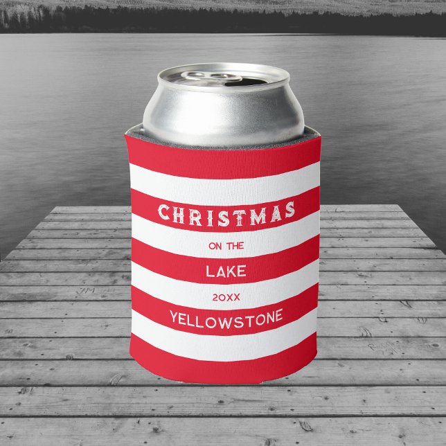 Weihnachten auf dem Red Nautical Strip Lake Dosenkühler (Von Creator hochgeladen)