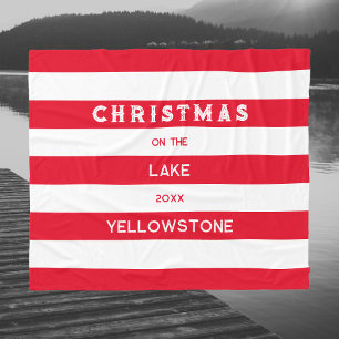 Weihnachten auf dem Red Nautical Strip Lake Fleecedecke