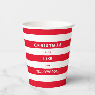 Weihnachten auf dem Red Nautical Strip Lake Pappbecher