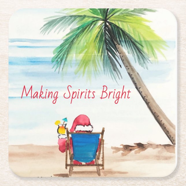 Weihnachten auf den Beach Untersetzer (Vorderseite)