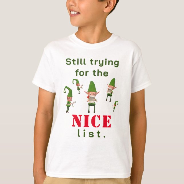 Weihnachten auf der Kinderliste T-Shirt (Vorderseite)