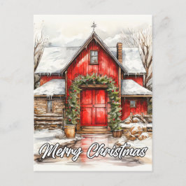 Weihnachten auf der Landfarm | Glückliche Ferien A Postkarte
