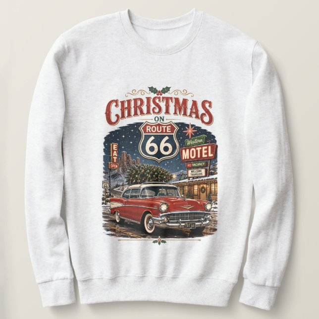 Weihnachten auf der Route 66 Oldtimer Sweatshirt (Design vorne)