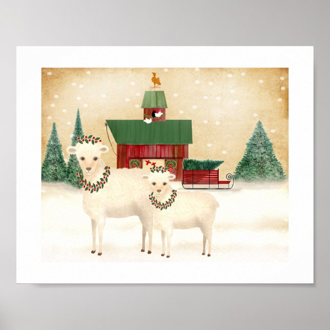 Weihnachten auf der Schaffarm fügen Sie Ihren eige Poster (Vorne)