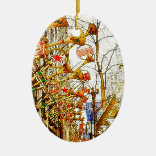 Weihnachten auf der State Street Keramikornament
