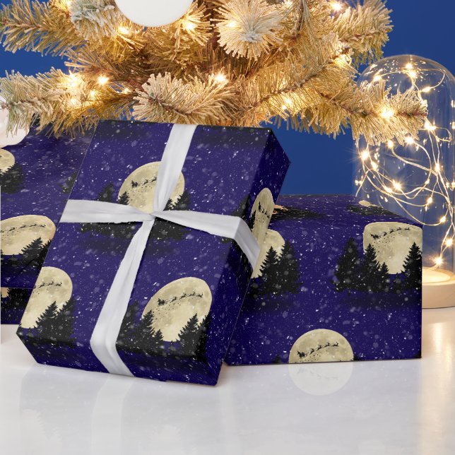 Weihnachten auf dunkelblauen Weihnachten Geschenkpapier (Feiertage)