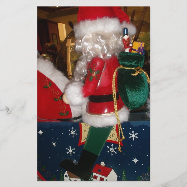 Weihnachten auf einem Pferd mit Schnee Kunst druck Briefpapier (Vorderseite)