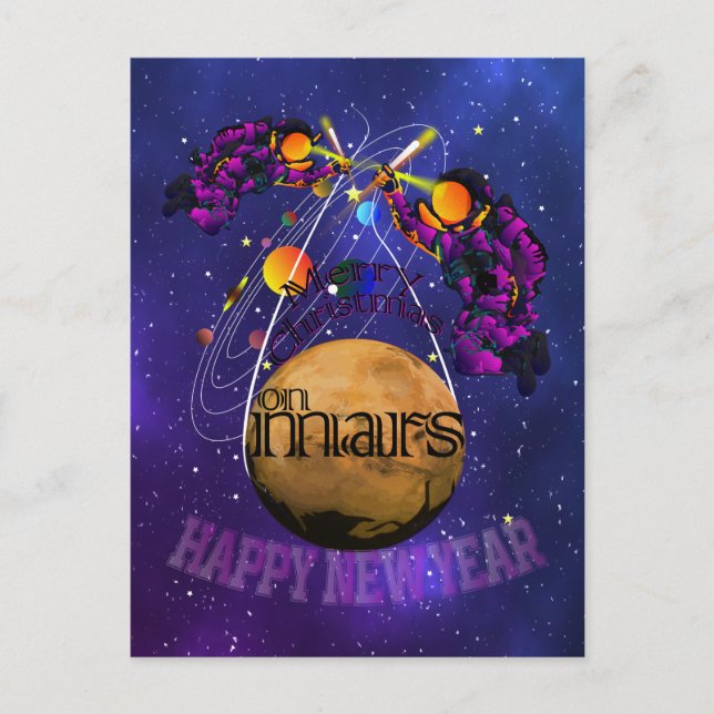 Weihnachten auf MARS Postkarte (Vorderseite)