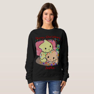 Weihnachten auf Matte, personalisierter Name Sweatshirt